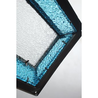 ダイア水色ガラス 竹細工銅門灯カバー 4個1組　A1970Y 