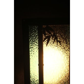 ダイア水色ガラス 竹細工銅門灯カバー 4個1組　A1970Y 