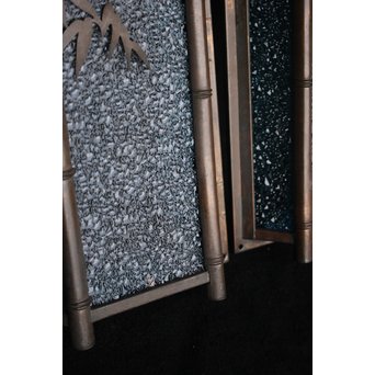 ダイア水色ガラス 竹細工銅門灯カバー 4個1組　A1970Y 