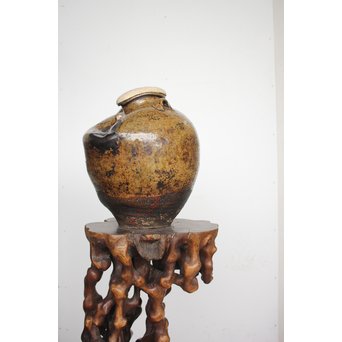 茶人花押印 ルソン壺/呂宋壺 茶壺　P164 