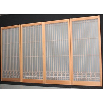 白木組子書院 ガラス両面 4枚1組　R2517 