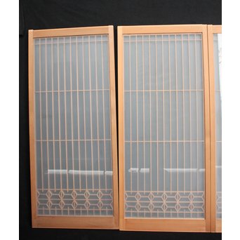 白木組子書院 ガラス両面 4枚1組　R2517 