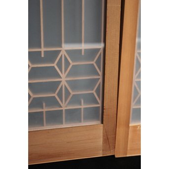 白木組子書院 ガラス両面 4枚1組　R2517 