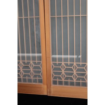 白木組子書院 ガラス両面 4枚1組　R2517 
