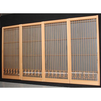 白木組子書院 ガラス両面 4枚1組　R2517