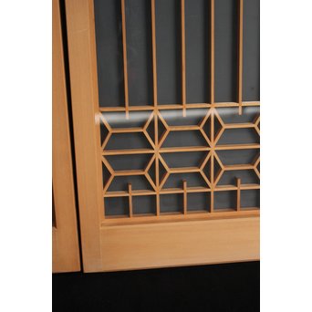 白木組子書院 ガラス両面 4枚1組　R2517 