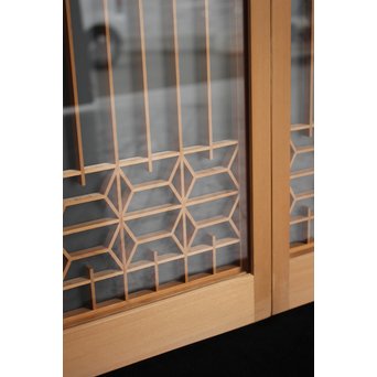 白木組子書院 ガラス両面 4枚1組　R2517 