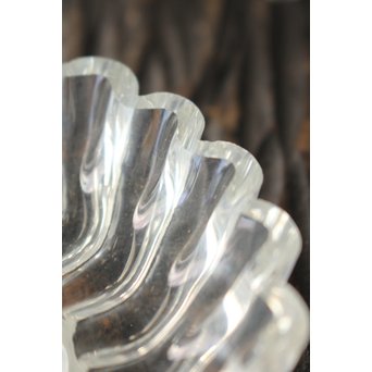 渦巻プレスガラスの茶托/小皿 11枚1組　Y020 