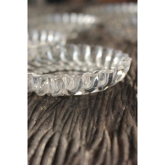 渦巻プレスガラスの茶托/小皿 11枚1組　Y020 