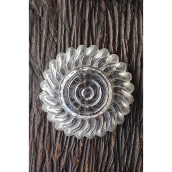 渦巻プレスガラスの茶托/小皿 11枚1組　Y020 