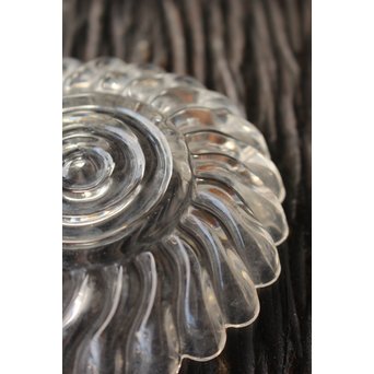 渦巻プレスガラスの茶托/小皿 11枚1組　Y020 