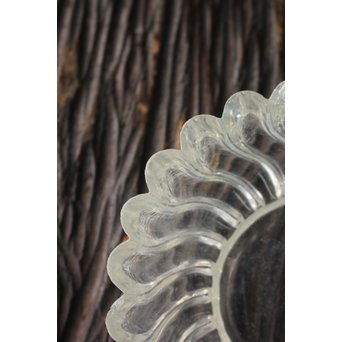 渦巻プレスガラスの茶托/小皿 11枚1組　Y020 