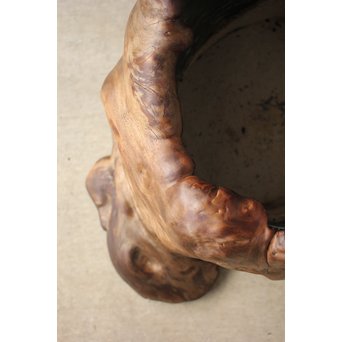 天然木 瘤木 火鉢 瓶掛　X186 