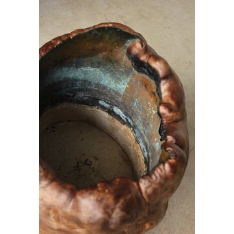 天然木 瘤木 火鉢 瓶掛　X186 