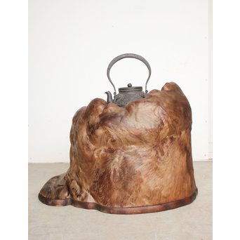 天然木 瘤木 火鉢 瓶掛　X186 