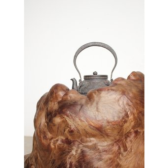 天然木 瘤木 火鉢 瓶掛　X186 