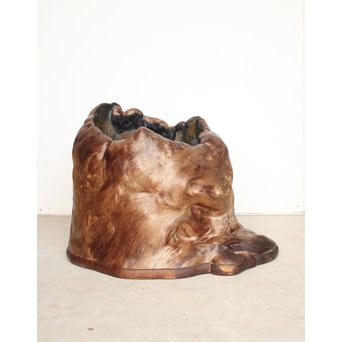 天然木 瘤木 火鉢 瓶掛　X186 