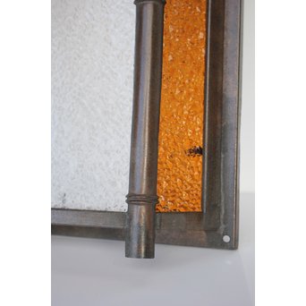 ダイアアンバー色ガラス 竹細工銅門灯カバー 4個1組　A1978 