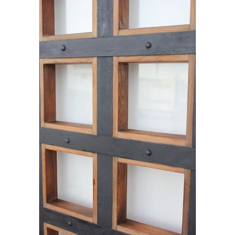 鉄金具の升格子蔵戸　W984 