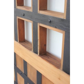 鉄金具の升格子蔵戸　W984 