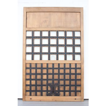 鉄金具の升格子蔵戸　W984