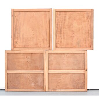 総欅 泡杢欅一枚板の引戸 4枚1組　B977 