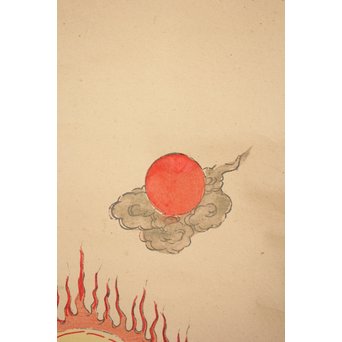 仏画 青面金剛像 木版掛軸　Z197 