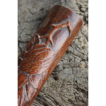 玉楮象谷 竹彫 狭貫彫茶媒 仏手柑茶合　U085 