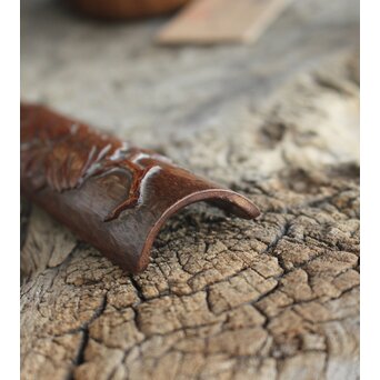 玉楮象谷 竹彫 狭貫彫茶媒 仏手柑茶合　U085 