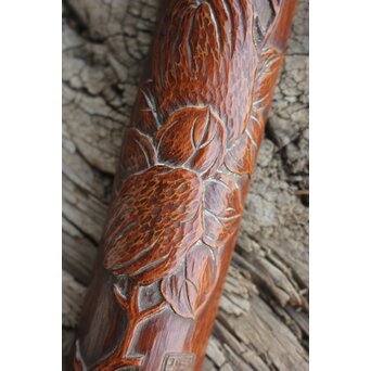 玉楮象谷 竹彫 狭貫彫茶媒 仏手柑茶合　U085 