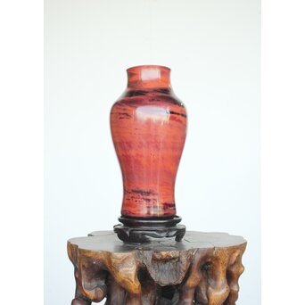 乾隆ガラス風 練上硝子花瓶　Y021 