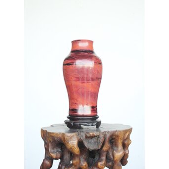 乾隆ガラス風 練上硝子花瓶　Y021