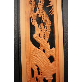 2間 長尺松竹梅木彫欄間　R2523 