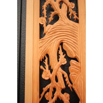 2間 長尺松竹梅木彫欄間　R2523 