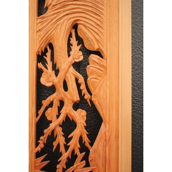 2間 長尺松竹梅木彫欄間　R2523 