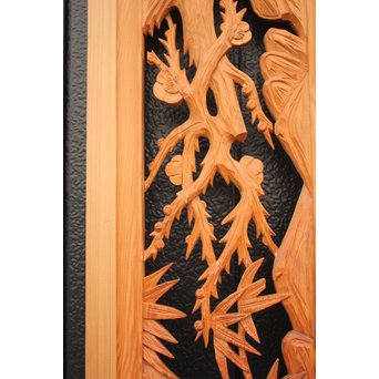 2間 長尺松竹梅木彫欄間　R2523 