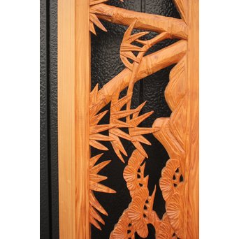 2間 長尺松竹梅木彫欄間　R2523 