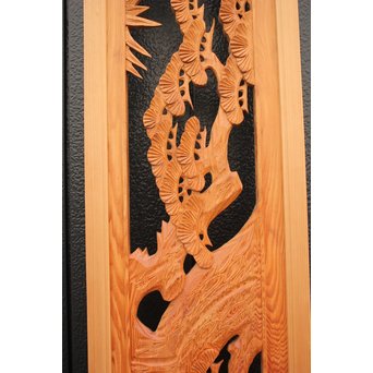 2間 長尺松竹梅木彫欄間　R2523 