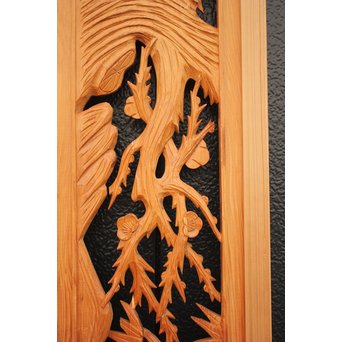 2間 長尺松竹梅木彫欄間　R2523 