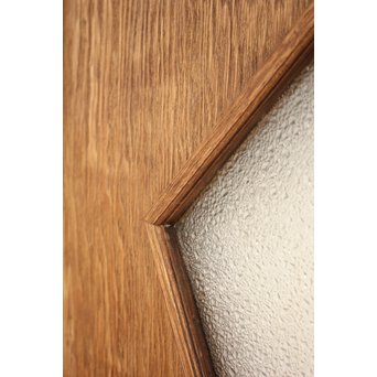 ラワンと合板のダイアカット窓 白木ドア　GD1263 