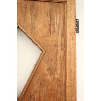 ラワンと合板のダイアカット窓 白木ドア　GD1263 