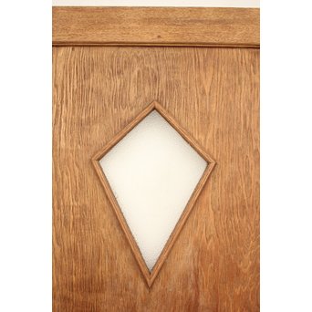 ラワンと合板のダイアカット窓 白木ドア　GD1263 