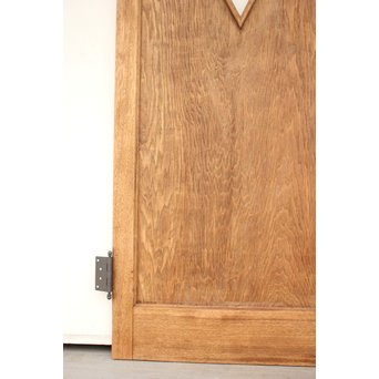 ラワンと合板のダイアカット窓 白木ドア　GD1263 