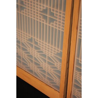 両面ガラス 組子書院 2枚1組　R2525 