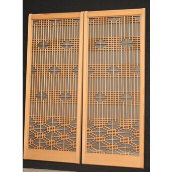 両面ガラス 組子書院 2枚1組　R2525