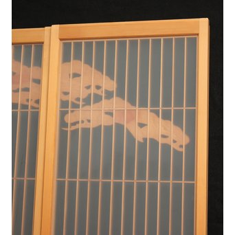 鷹松木彫 書院 2枚1組　R2528 