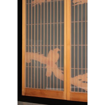 鷹松木彫 書院 2枚1組　R2528 