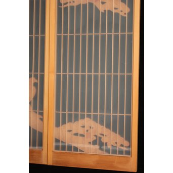 鷹松木彫 書院 2枚1組　R2528 