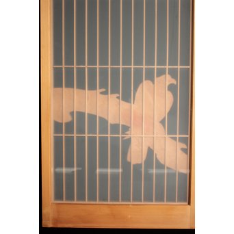 鷹松木彫 書院 2枚1組　R2528 