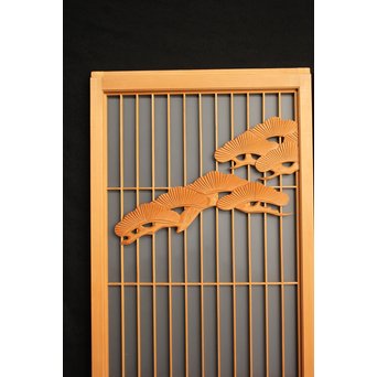 鷹松木彫 書院 2枚1組　R2528 